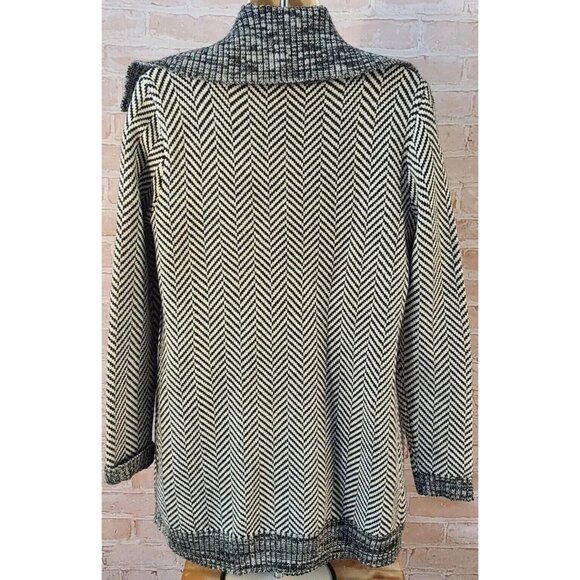 White House Black Market Sweater Coat Chevron Print Mid-Length Cardigan Women S - Picture 5 of 13